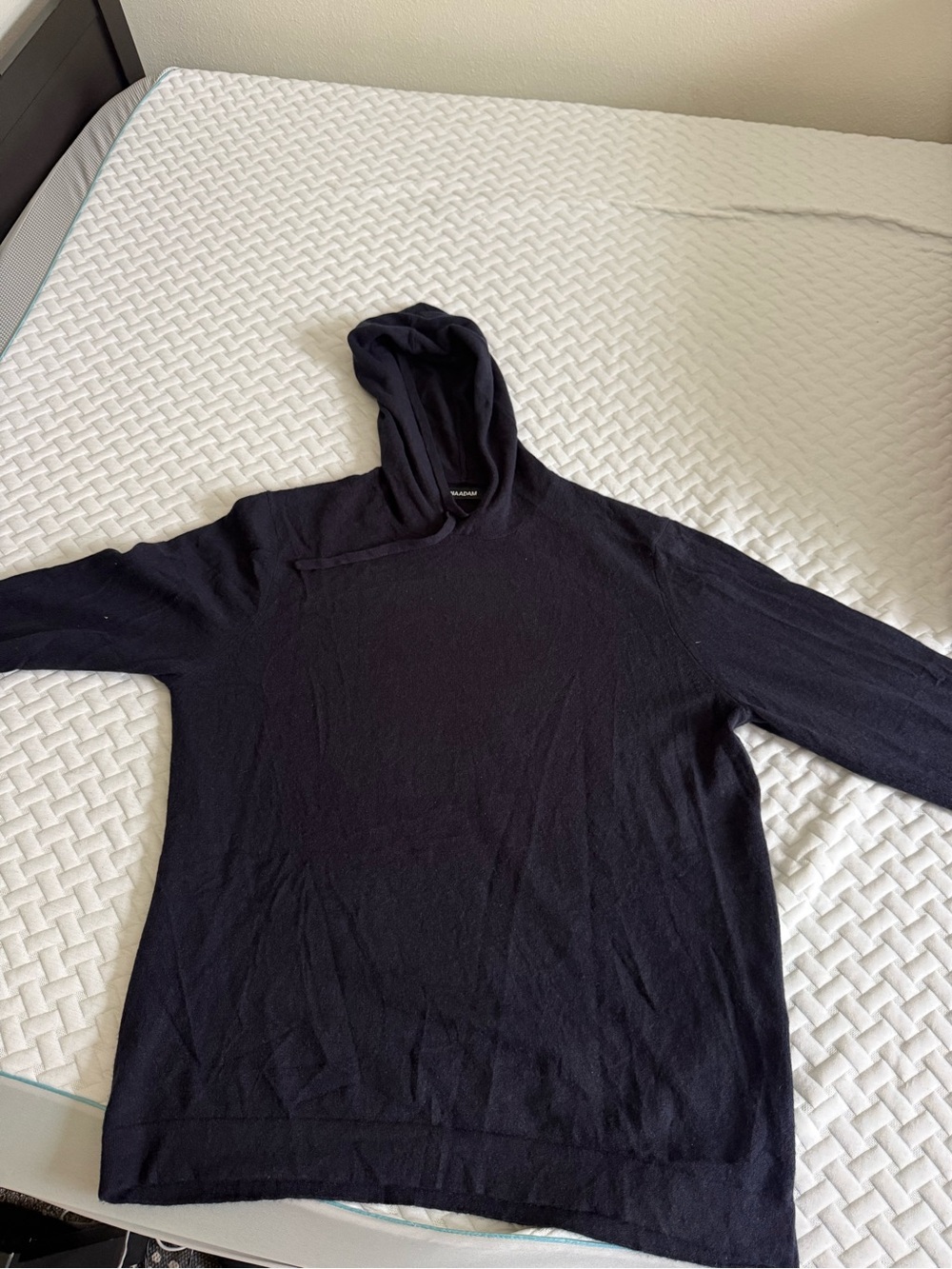NAADAM Black Crewneck Hoodie Sweater